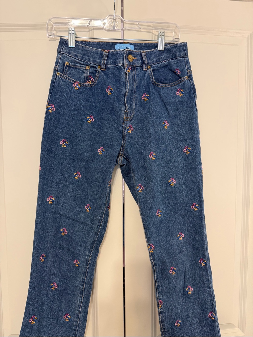 Draper James Dark Blue Embroidered Floral Women’s Jeans